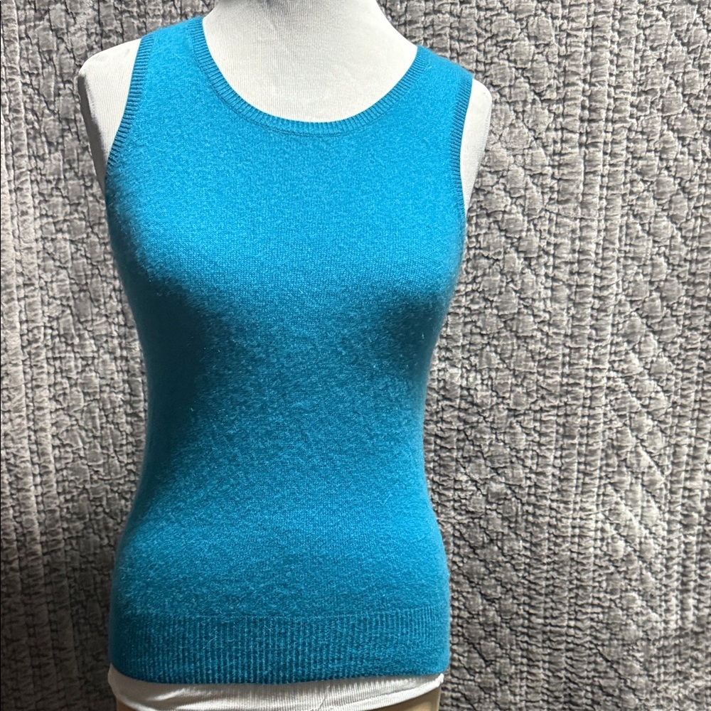 Only Mine Teal Knit 100%Two Ply CashmereTop